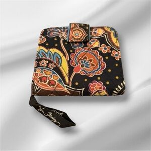 Vera Bradley Paisley Floral Wallet in Black and Orange